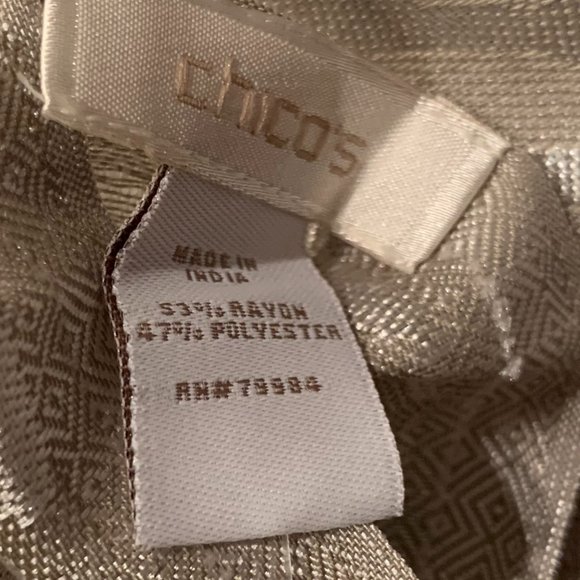 Chicos NWT Shiny Exotic Wrap Gold and Silver - Picture 2 of 5